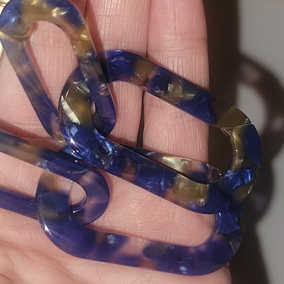 Y2K Blue & Tan Dangling earrings NWT - Picture 3 of 5